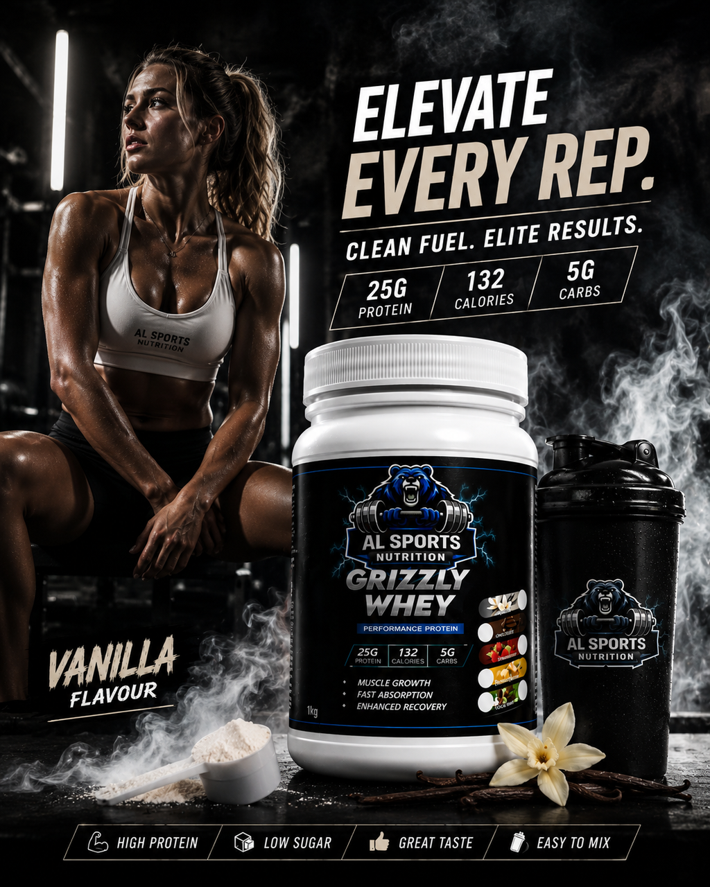 Grizzly Whey Vanilla 1 kg