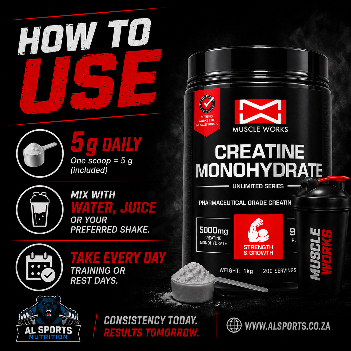 Muscle Works Creatine Monohydrate 1 kg