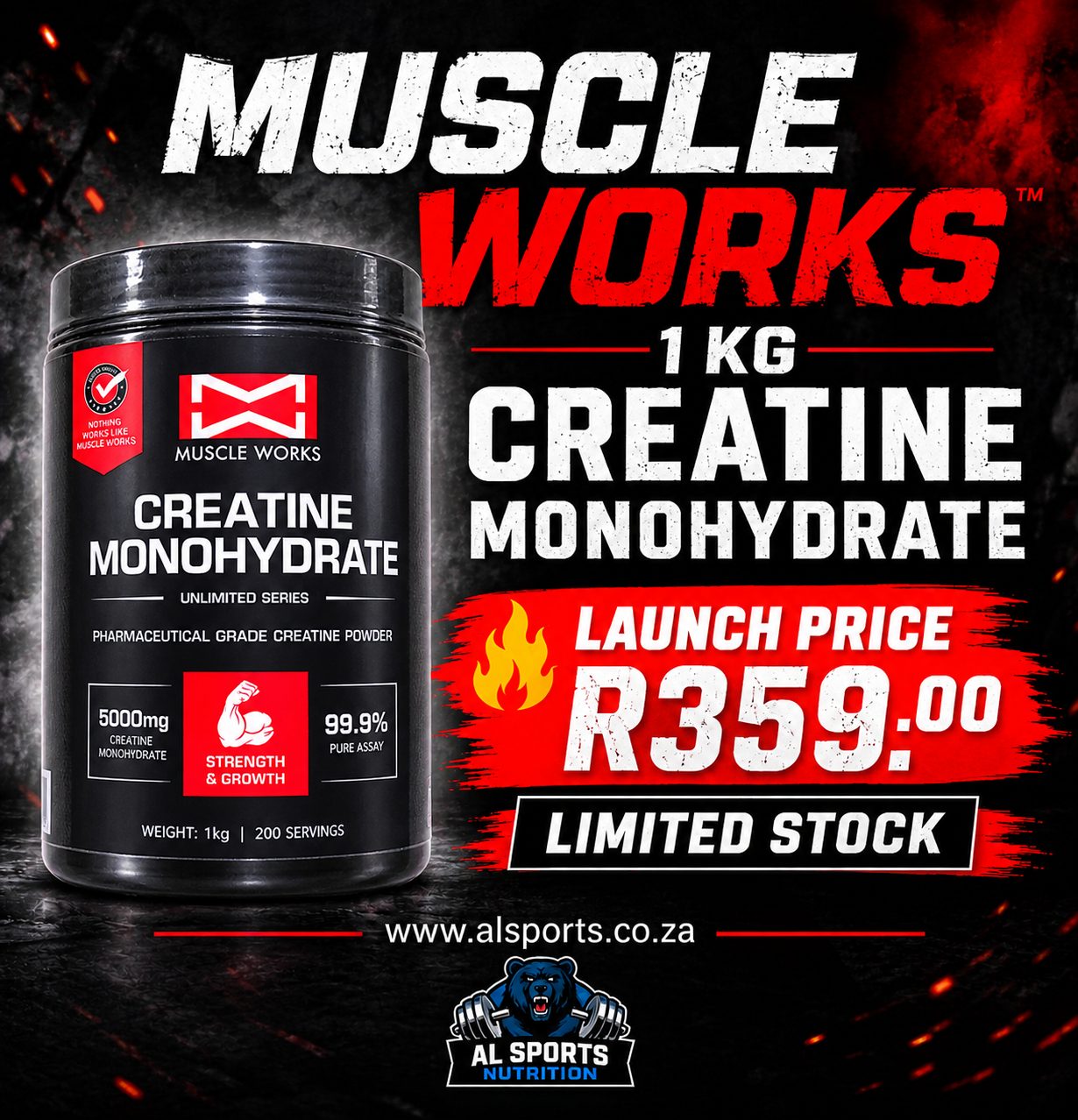 Muscle Works Creatine Monohydrate 1 kg