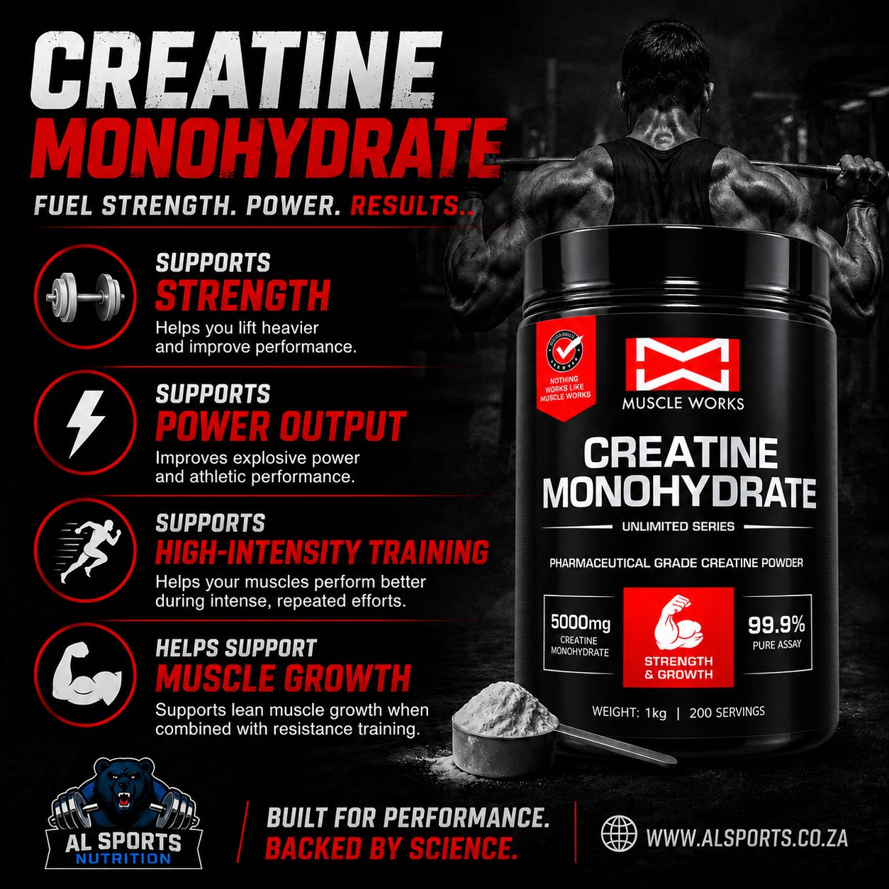 Muscle Works Creatine Monohydrate 1 kg